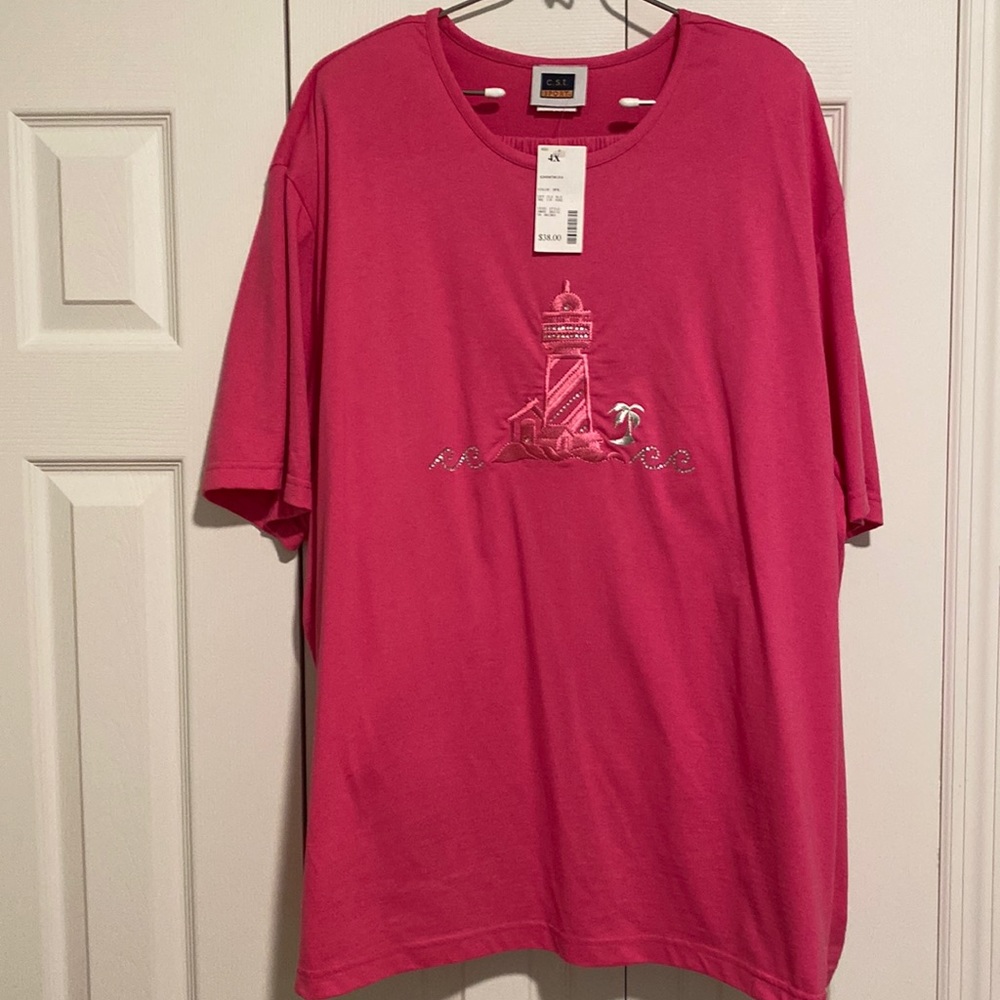 Pink Short Sleeve Lighthouse Top